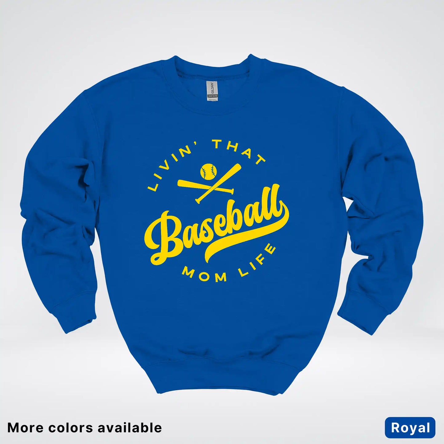 Livin' That Baseball Mom Life - Gold Design - Crewneck Sweatshirt