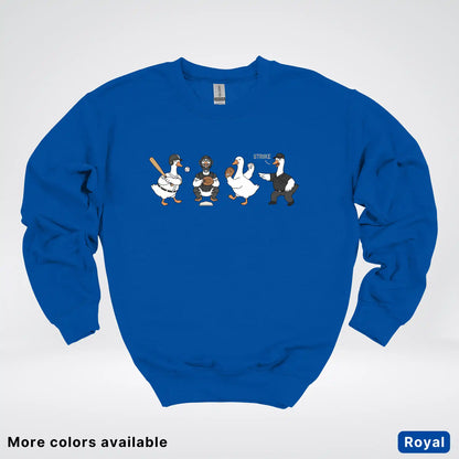 Baseball Goose Squad – Funny Baseball Goose Graphic Crewneck Sweatshirt