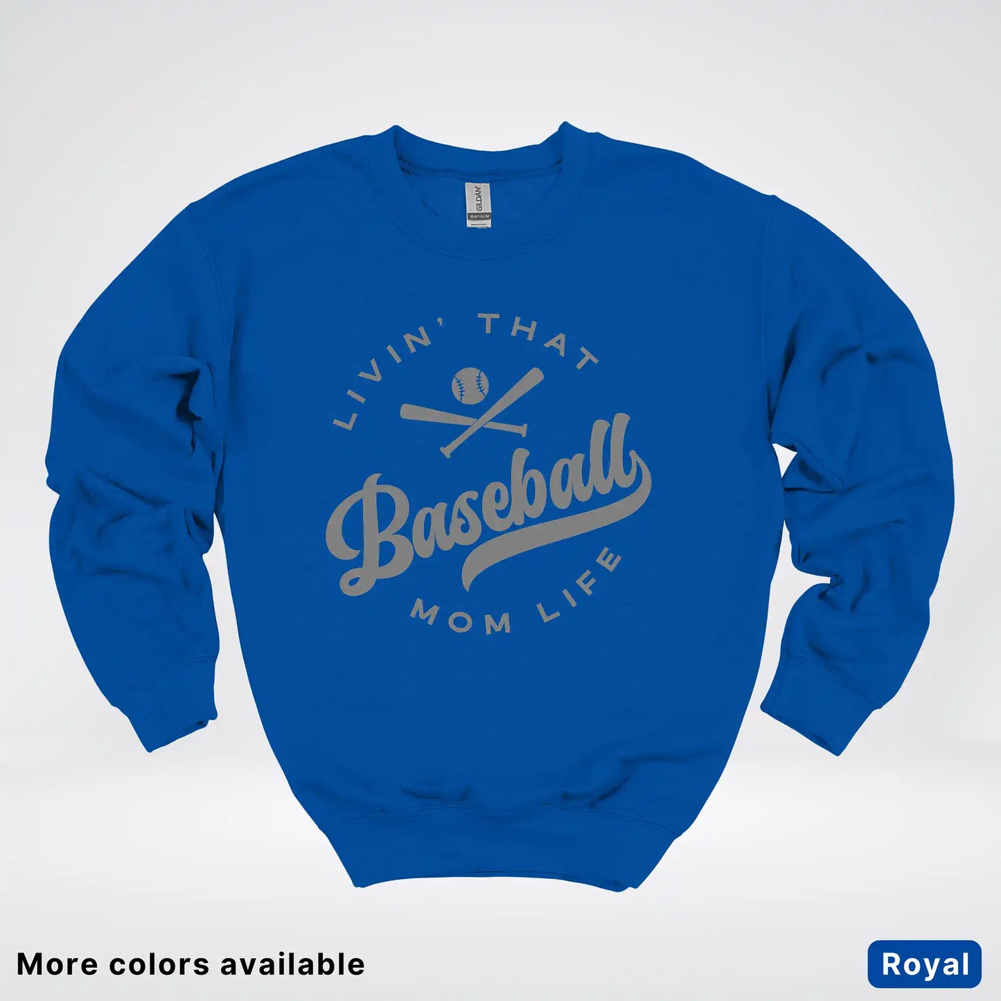 Livin' That Baseball Mom Life - Gray Design - Crewneck Sweatshirt