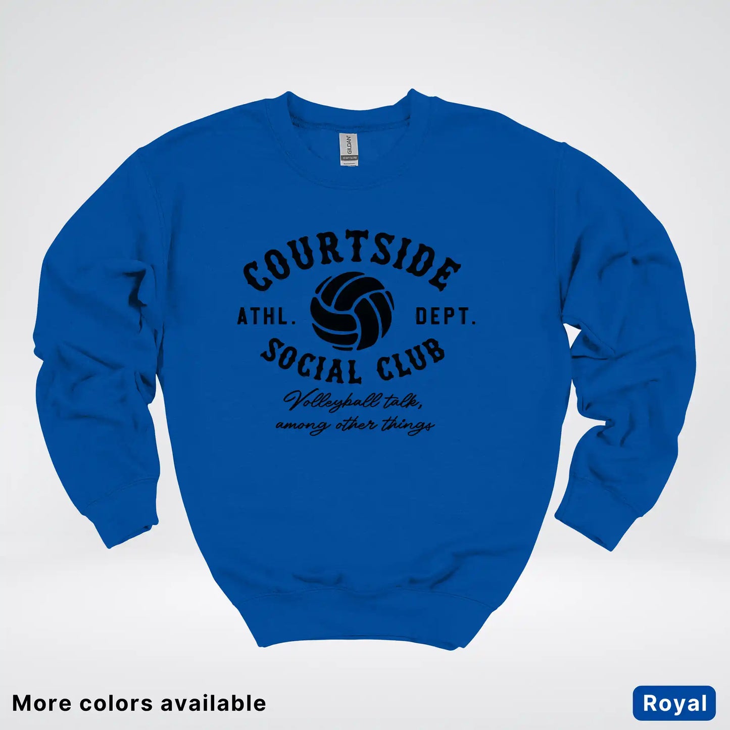 Courtside Social Club – Black Design – Volleyball - Crewneck Sweatshirt