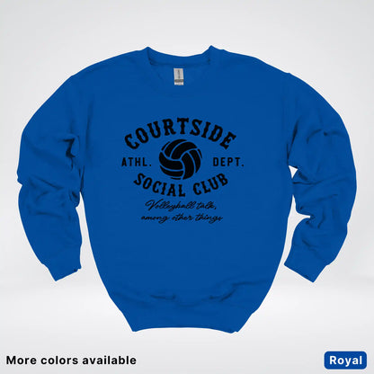 Courtside Social Club – Black Design – Volleyball - Crewneck Sweatshirt