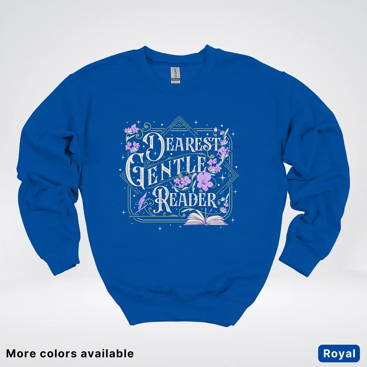 Dearest Gentle Reader – Vintage Floral Book Lover Graphic - Crewneck Sweatshirt
