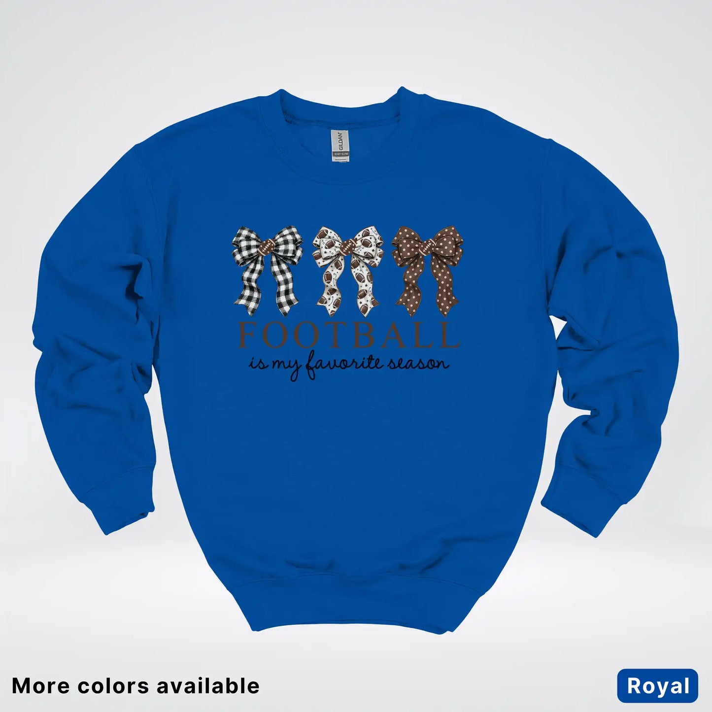 Football Is My Favorite Season – Game Day Bow - Crewneck Sweatshirt