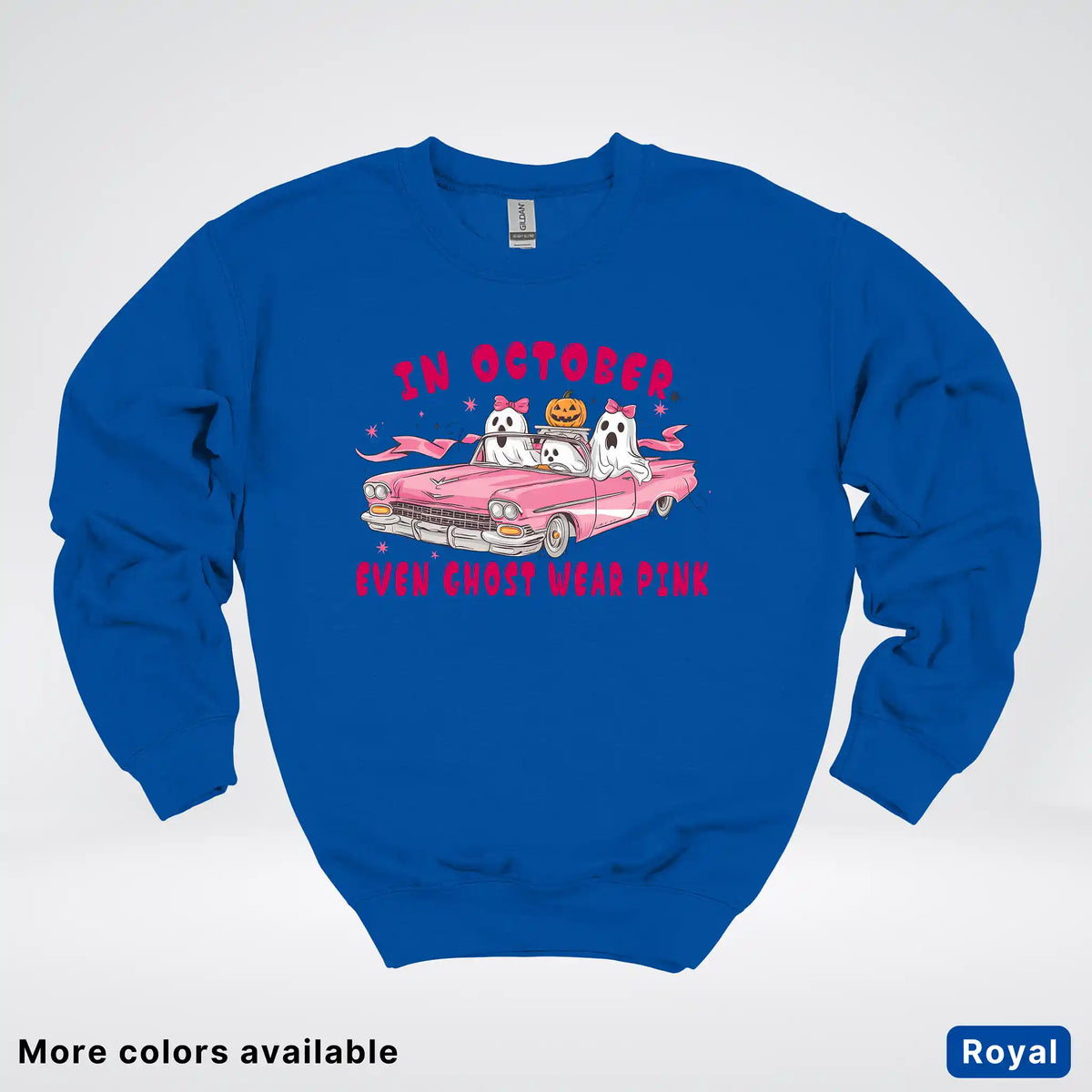 In October Even Ghost Wear Pink Breast Cancer Awareness Crewneck Sweatshirt