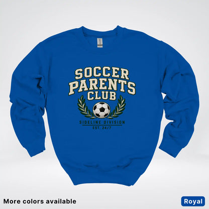 Soccer Parents Club Faux Embroidery Sideline Crewneck Sweatshirt