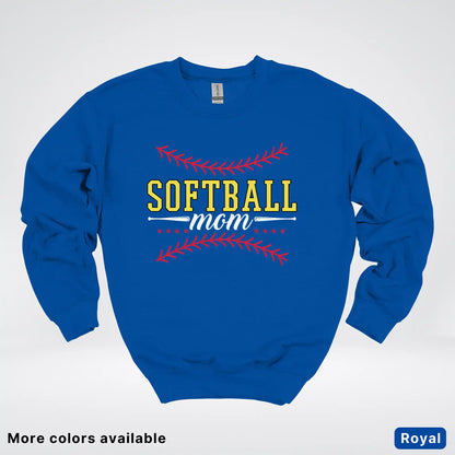 Softball Mom - White Design - Crewneck Sweatshirt