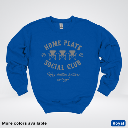 Home Plate Social Club – Gray Design - Crewneck