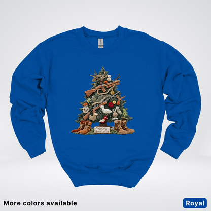 Rustic Holiday Tree & Boots (Hook Yard Faux) - Crewneck Sweatshirt