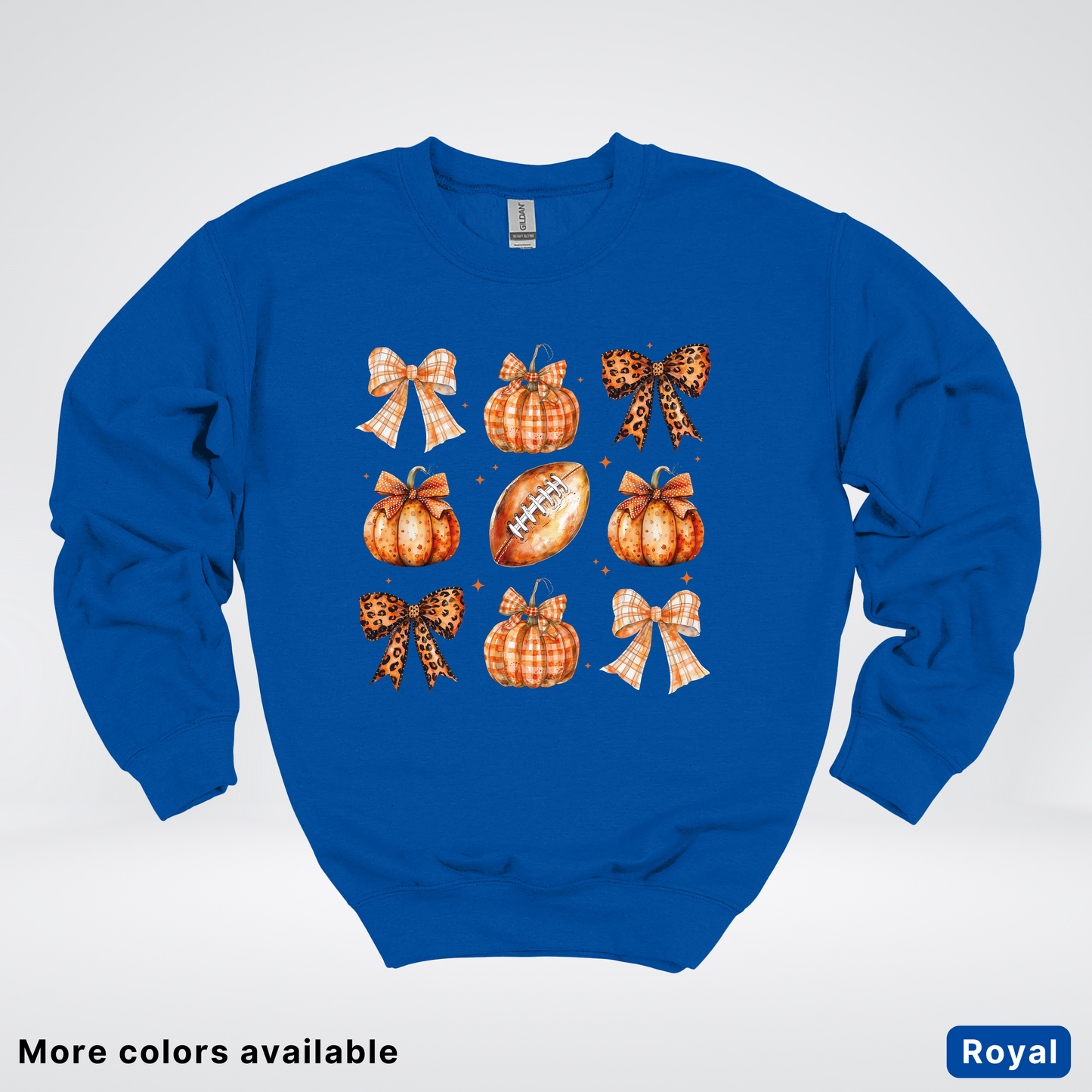 Football Coquette Ribbon Bow Plaid Pumpkin Fall - Sweatshirt