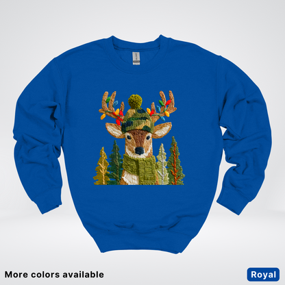 Ornament Antler Reindeer Hook Yard Faux - Crewneck Sweatshirt