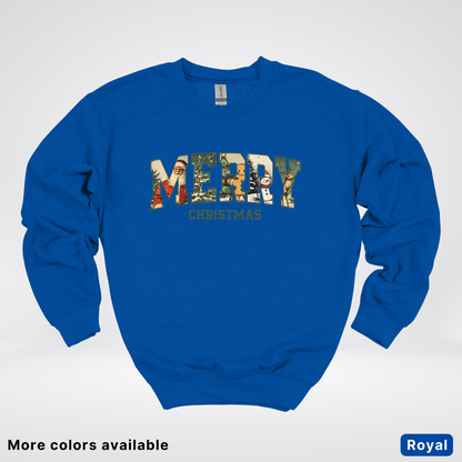Vintage Merry Christmas Varsity - Crewneck