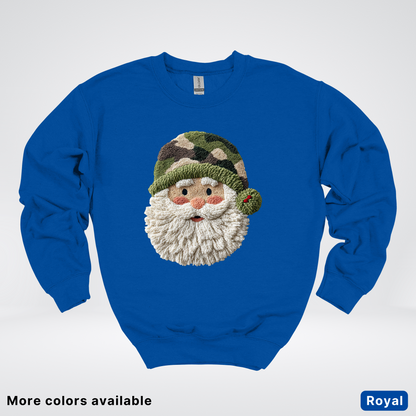 Woodland Santa Face (Hook Yard Faux Texture) - Crewneck Sweatshirt