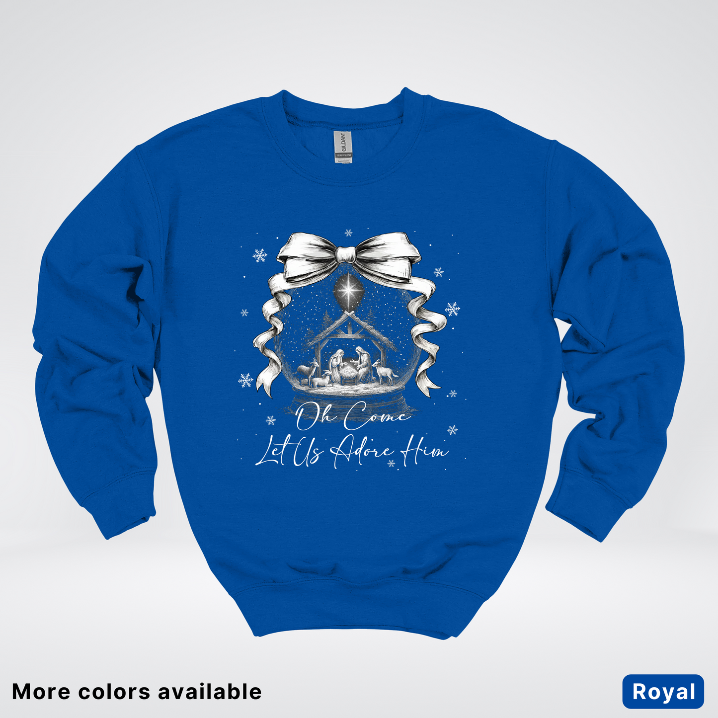 Oh Come Let Us Adore Him Nativity - Crewneck Sweatshirt
