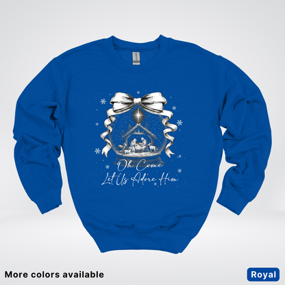 Oh Come Let Us Adore Him Nativity - Crewneck Sweatshirt