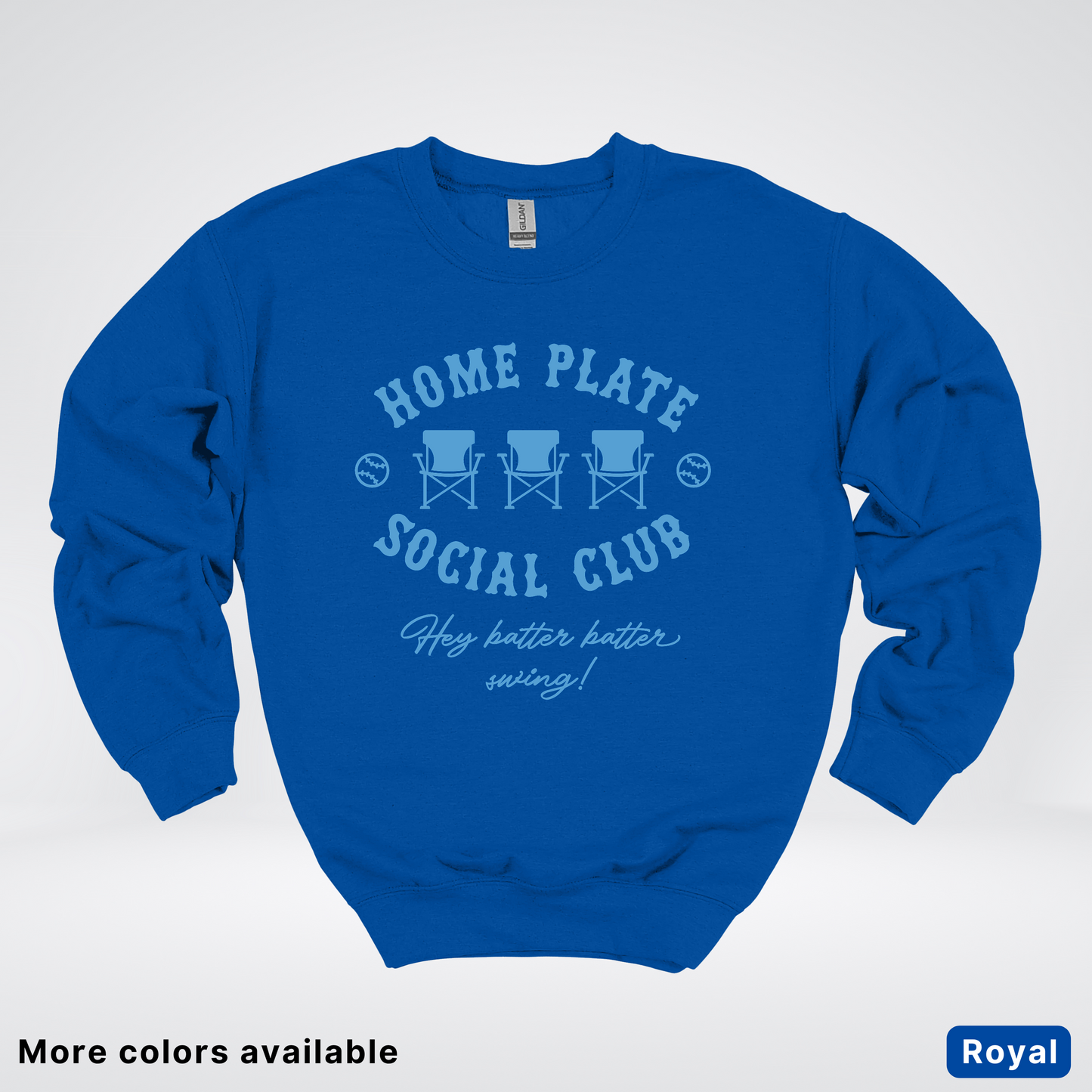Home Plate Social Club – Light Blue Design - Crewneck