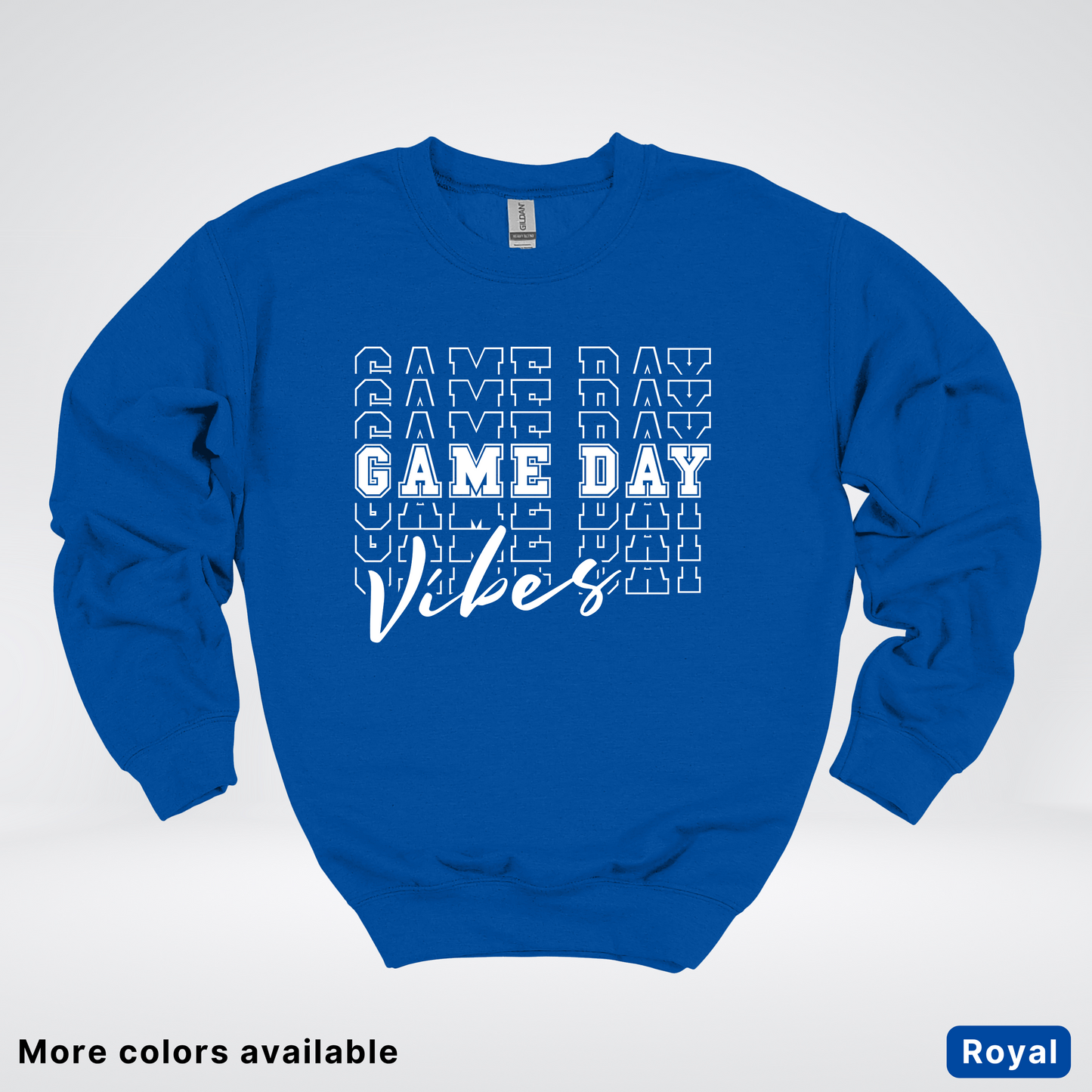Game Day Vibes Stacked - White Design - Sweatshirt