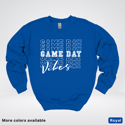 Game Day Vibes Stacked - White Design - Sweatshirt