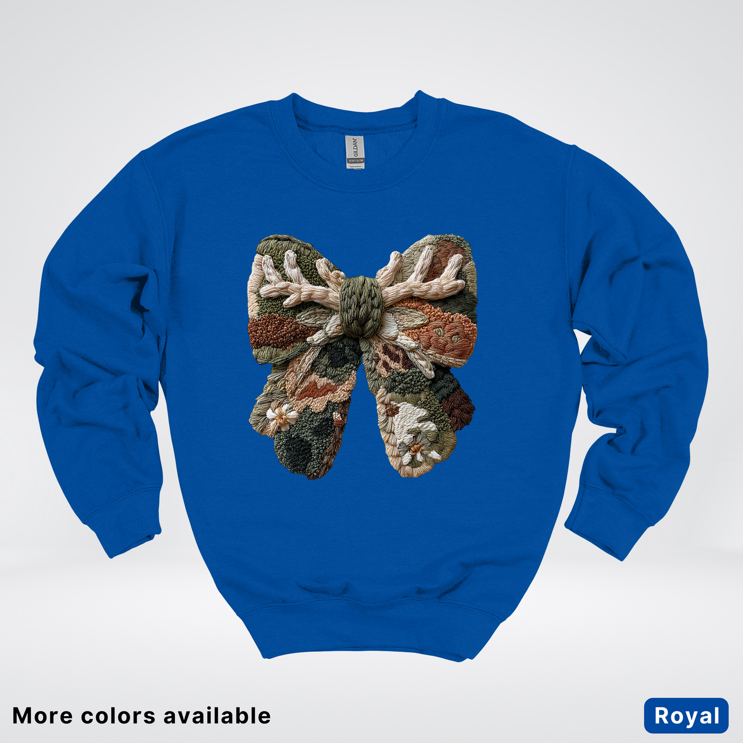 Woodland Winter Bow Hook Yard Faux - Crewneck Sweatshirt