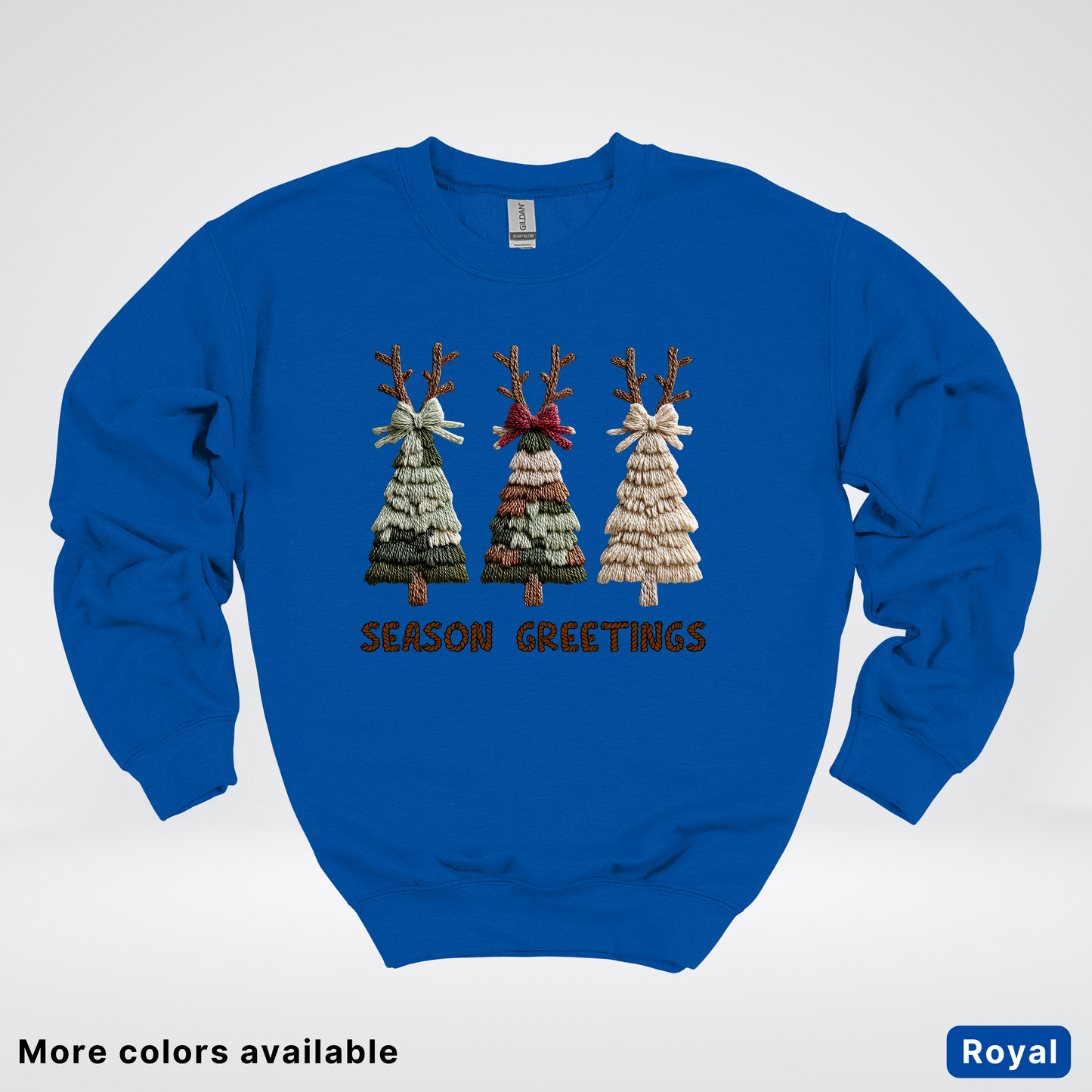 Rustic Christmas Tree Trio (Hook Yard Faux Look) - Crewneck Sweatshirt