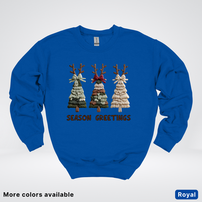 Rustic Christmas Tree Trio (Hook Yard Faux Look) - Crewneck Sweatshirt