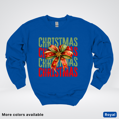 Christmas Star Bow - Crewneck Sweatshirt