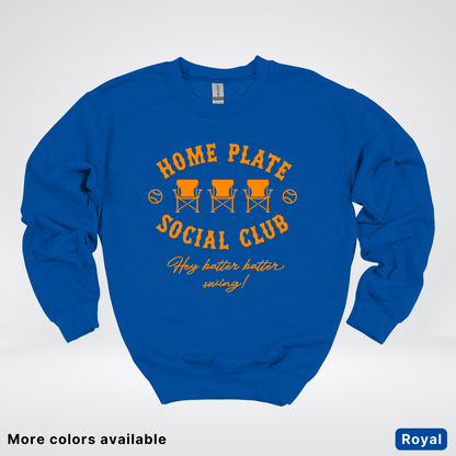 Home Plate Social Club – Orange Design - Crewneck
