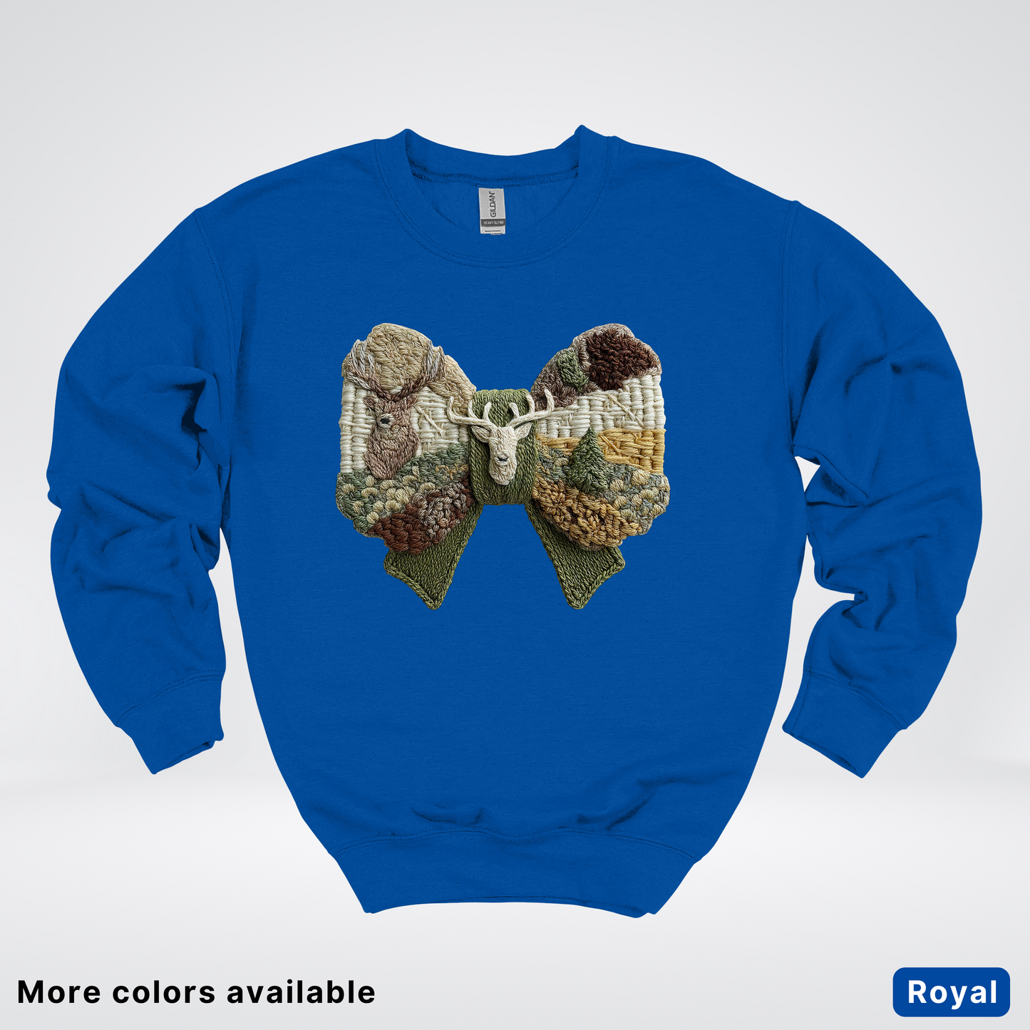 Rocking Horse Holiday Bow – Hook Yard Faux Look - Crewneck Sweatshirt