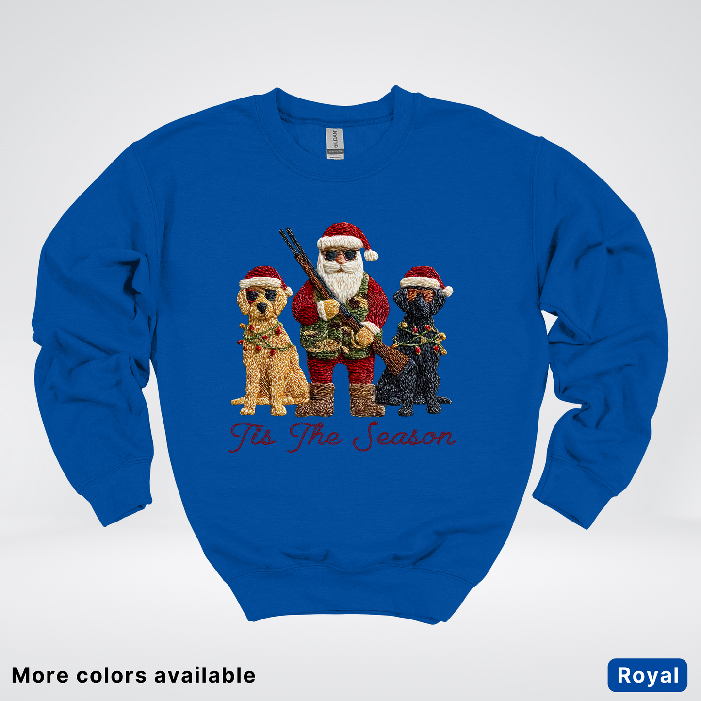Tis The Season Hunting Santa Hook Yard Faux - Crewneck Sweatshirt