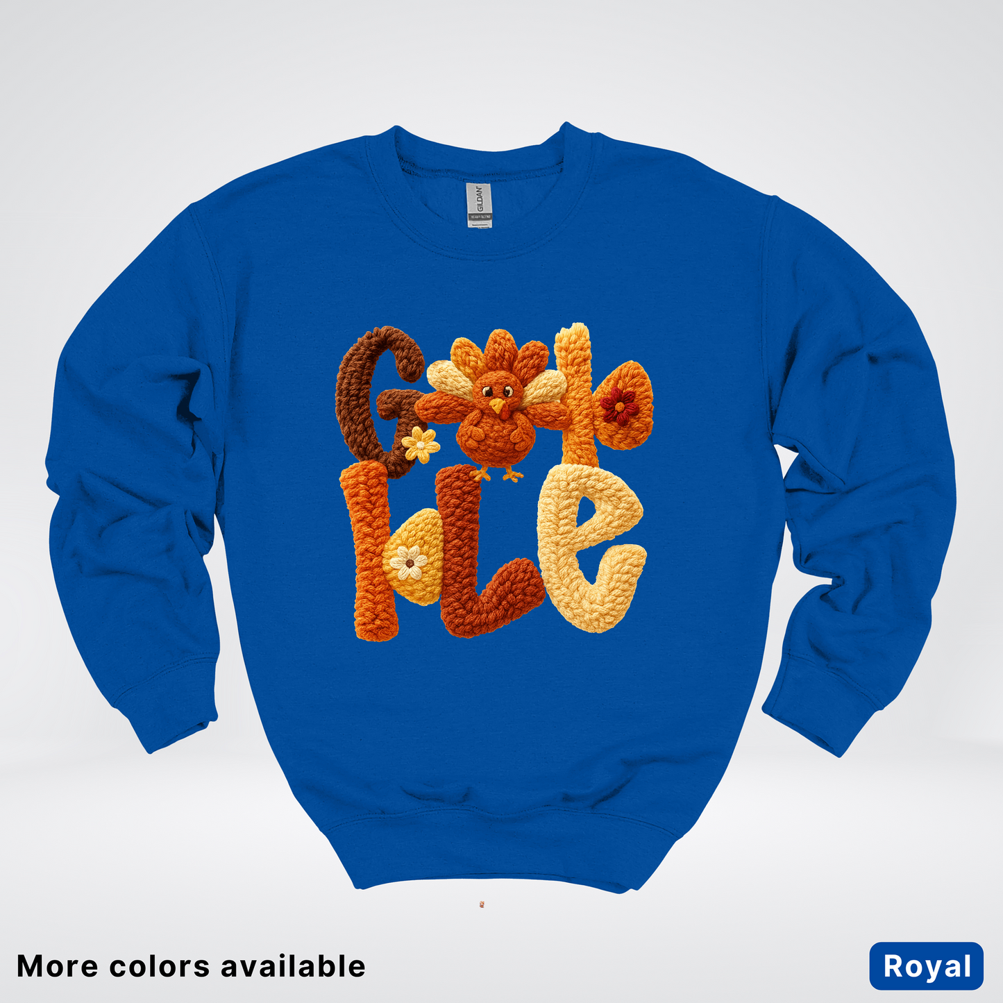Gobble Crochet Turkey - Crewneck Sweatshirt