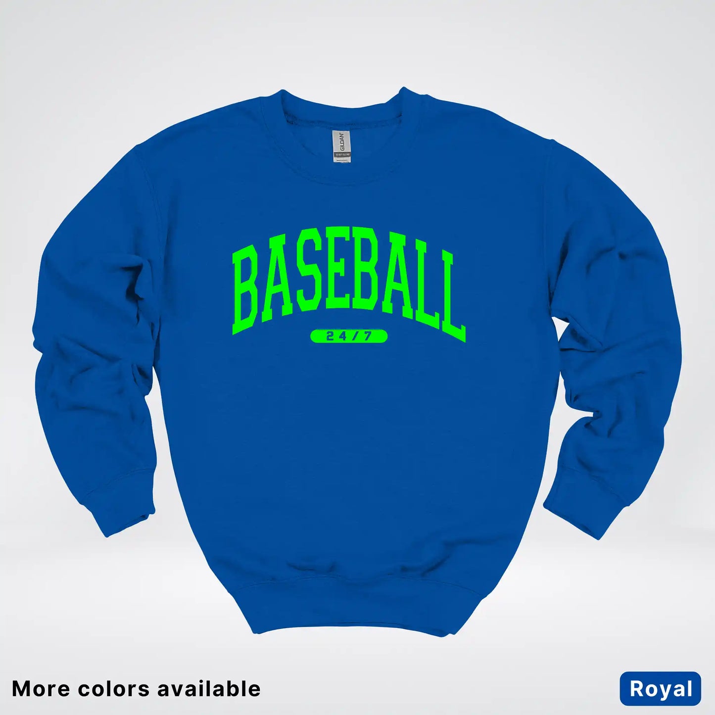 Baseball 24/7 – Green Design - Crewneck Sweatshirt