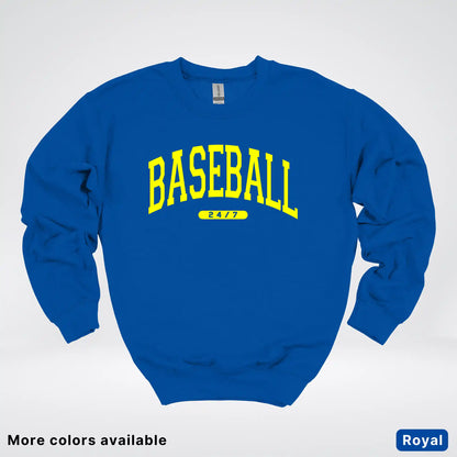Baseball 24/7 – Yellow Design - Crewneck Sweatshirt