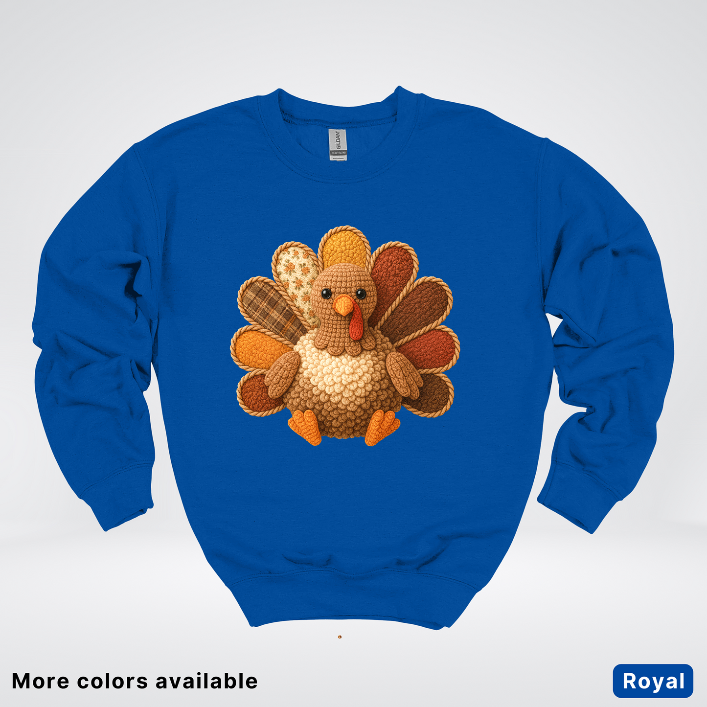 Turkey Crochet Thanksgiving Fall - Crewneck Sweatshirts