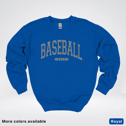 Baseball 24/7 – Gray Design - Crewneck Sweatshirt