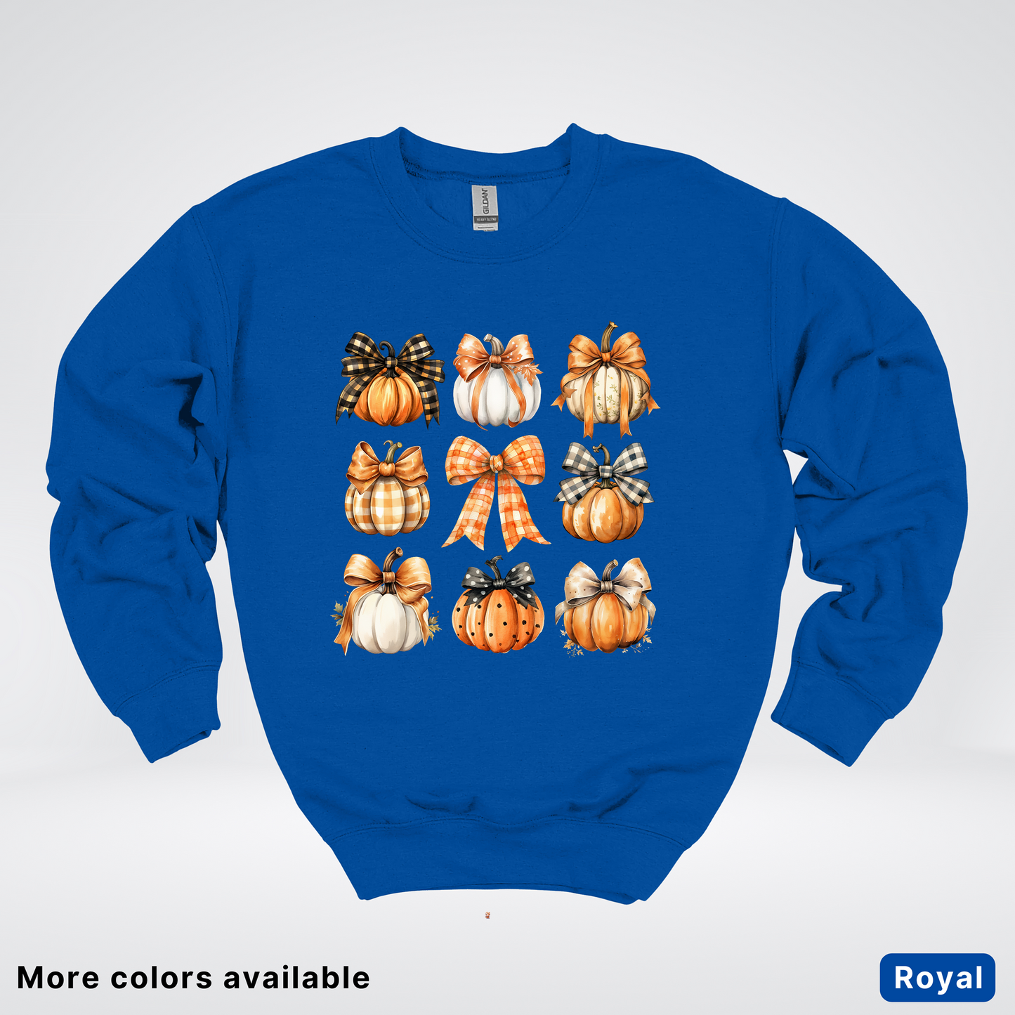 Flannel Bows & Pumpkin Coquette Fall Autumn - Crewneck Sweatshirt