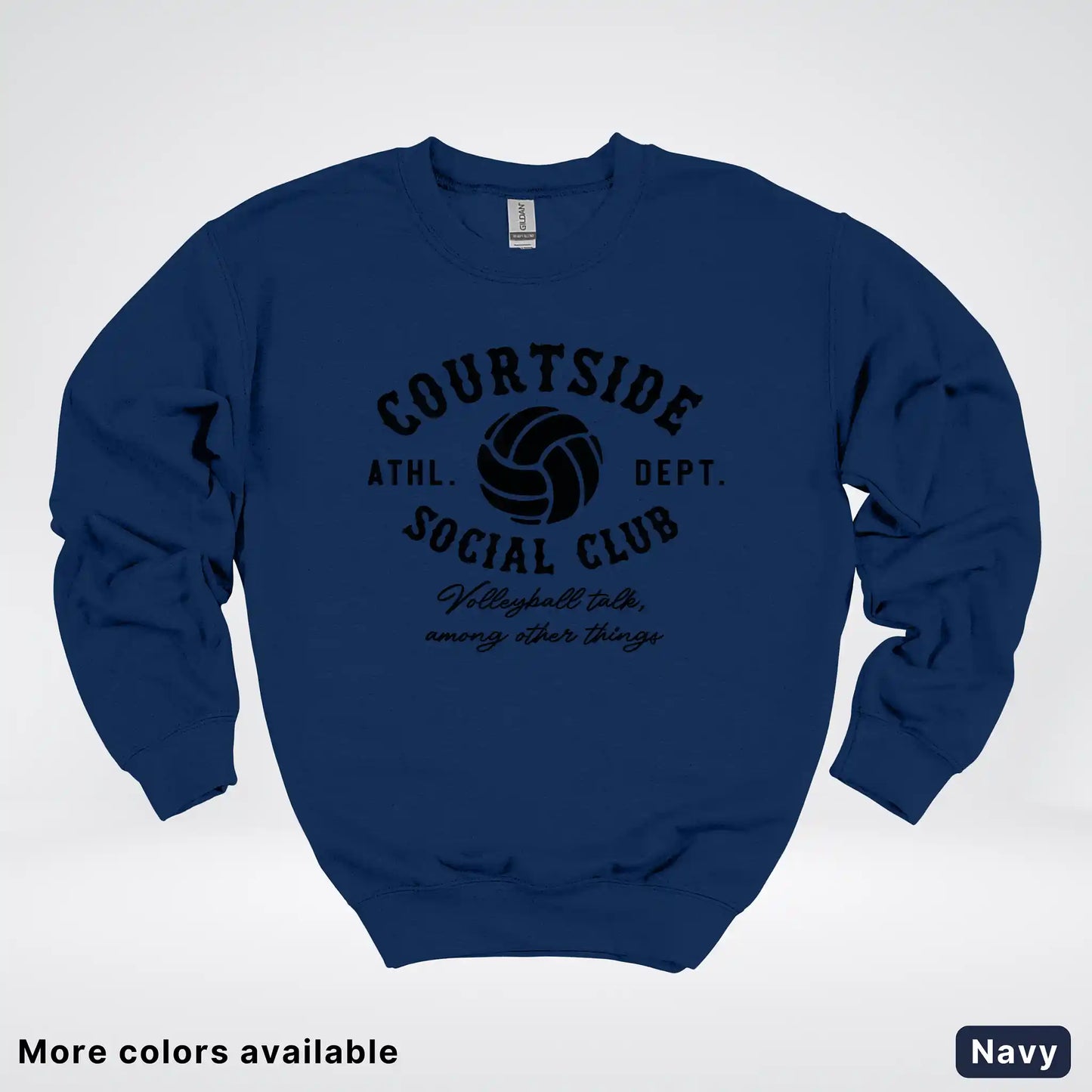 Courtside Social Club – Black Design – Volleyball - Crewneck Sweatshirt