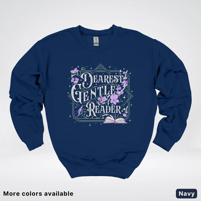 Dearest Gentle Reader – Vintage Floral Book Lover Graphic - Crewneck Sweatshirt