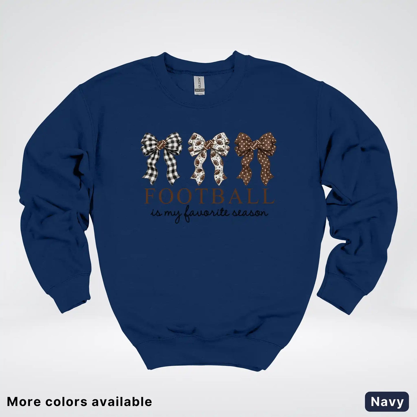 Football Is My Favorite Season – Game Day Bow - Crewneck Sweatshirt