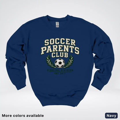 Soccer Parents Club Faux Embroidery Sideline Crewneck Sweatshirt