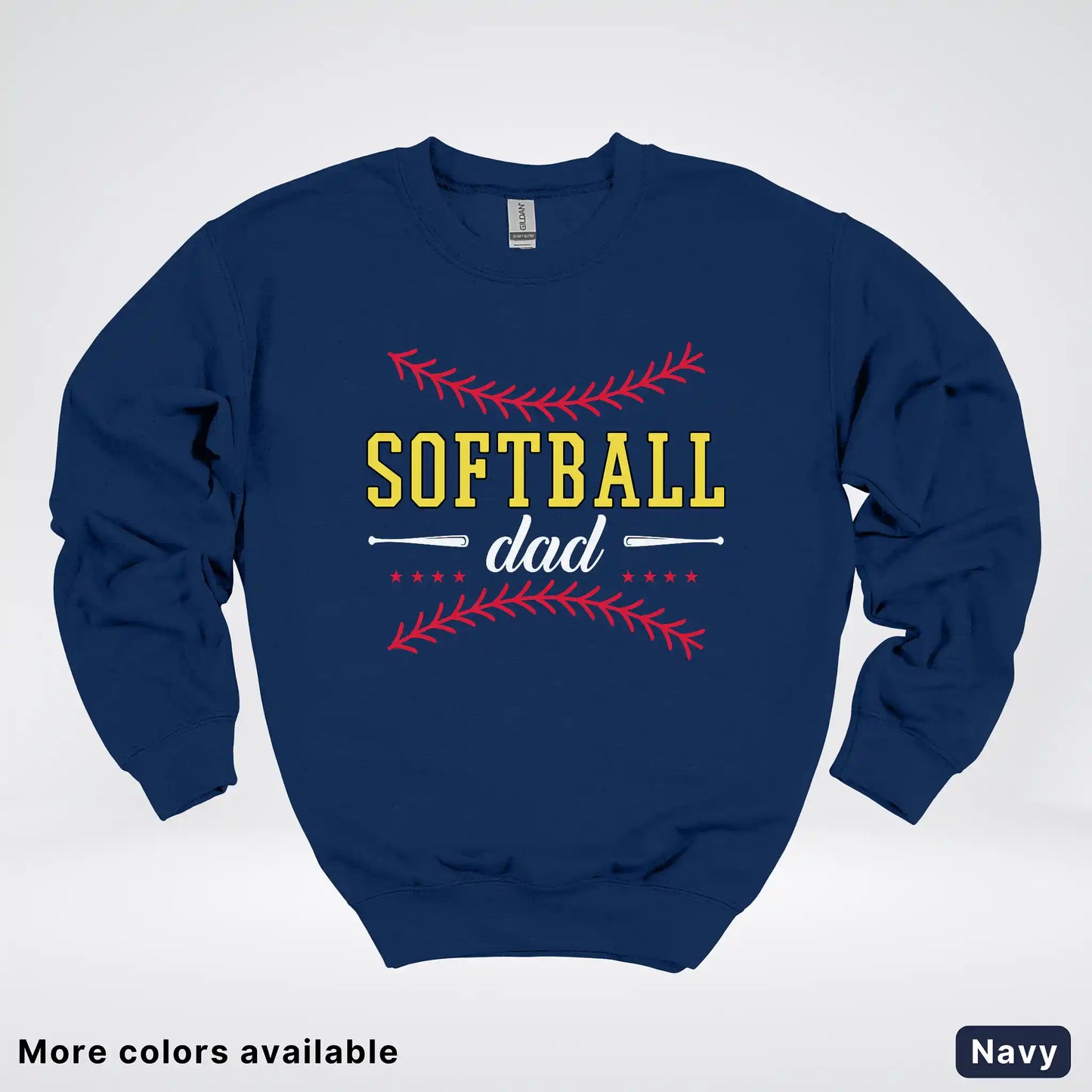 Softball Dad - White Design - Crewneck Sweatshirt