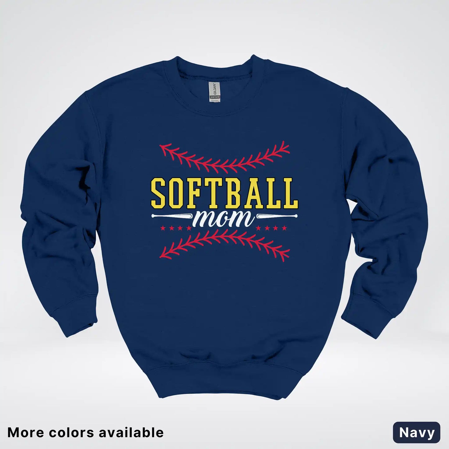 Softball Mom - White Design - Crewneck Sweatshirt
