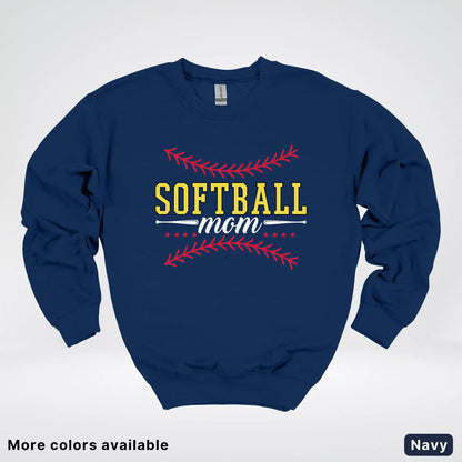 Softball Mom - White Design - Crewneck Sweatshirt