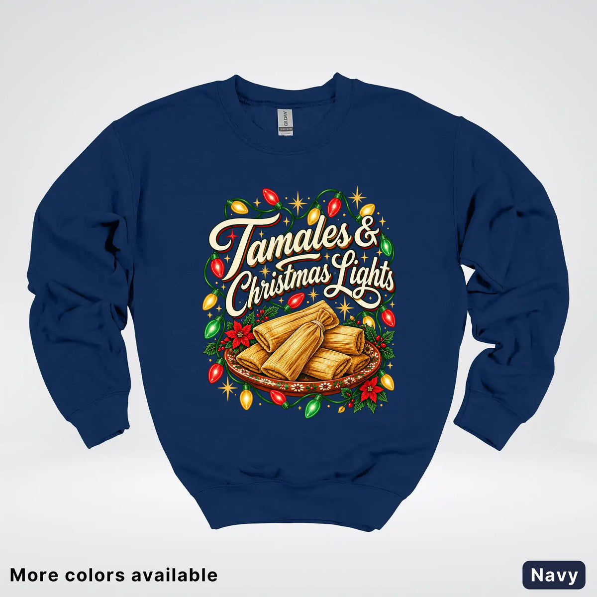 Tamales & Christmas Lights Crewneck Sweatshirt
