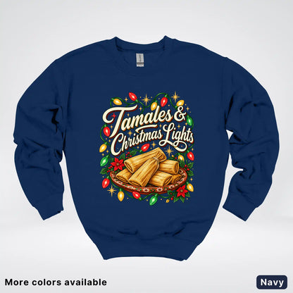 Tamales & Christmas Lights Crewneck Sweatshirt