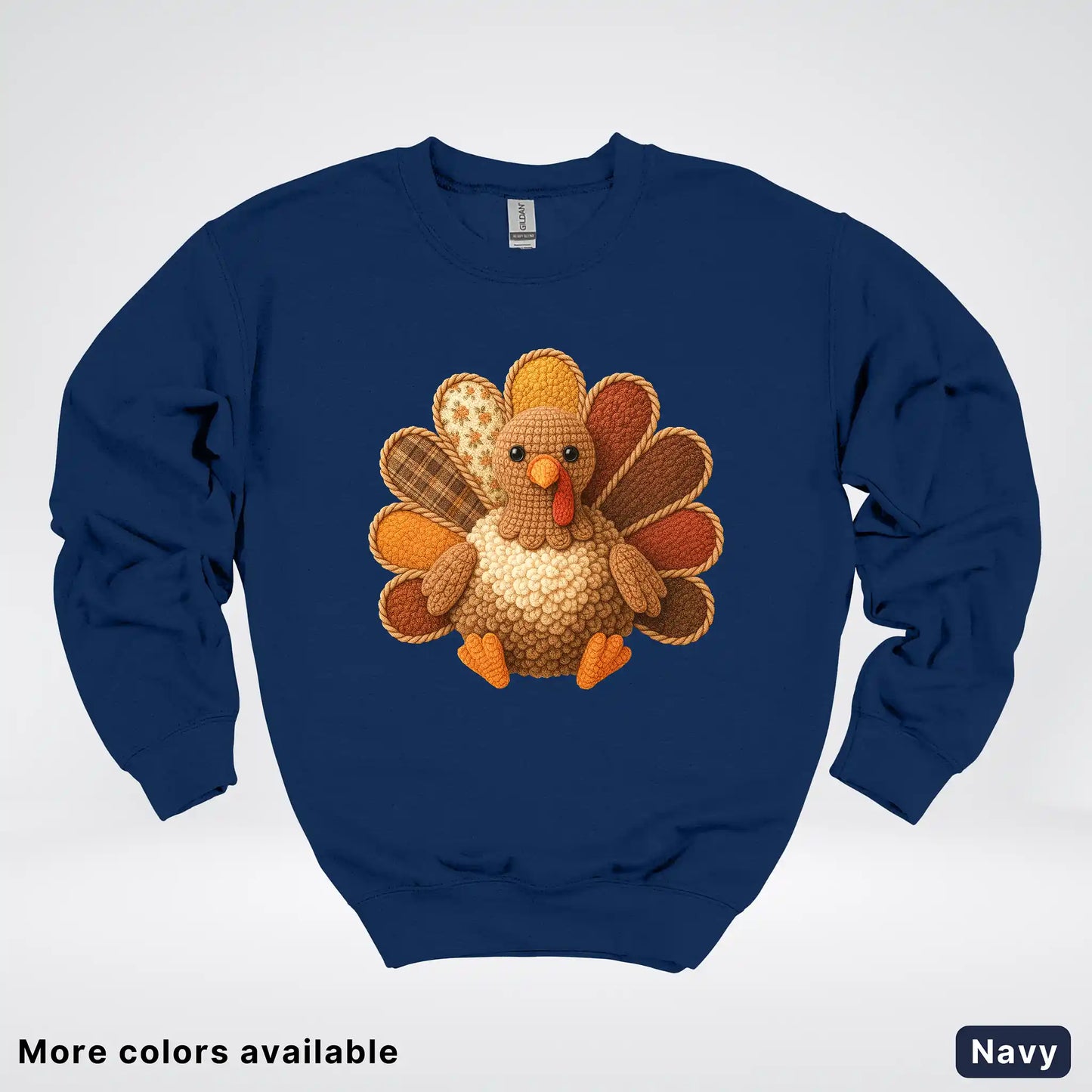 Fall Turkey Hook Yard Faux Crewneck Sweatshirt