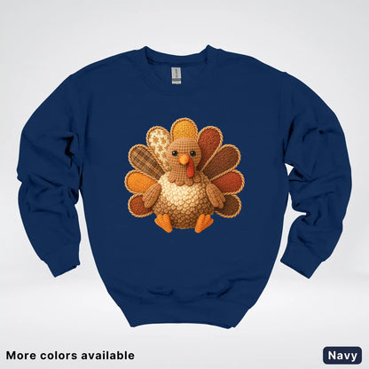 Fall Turkey Hook Yard Faux Crewneck Sweatshirt