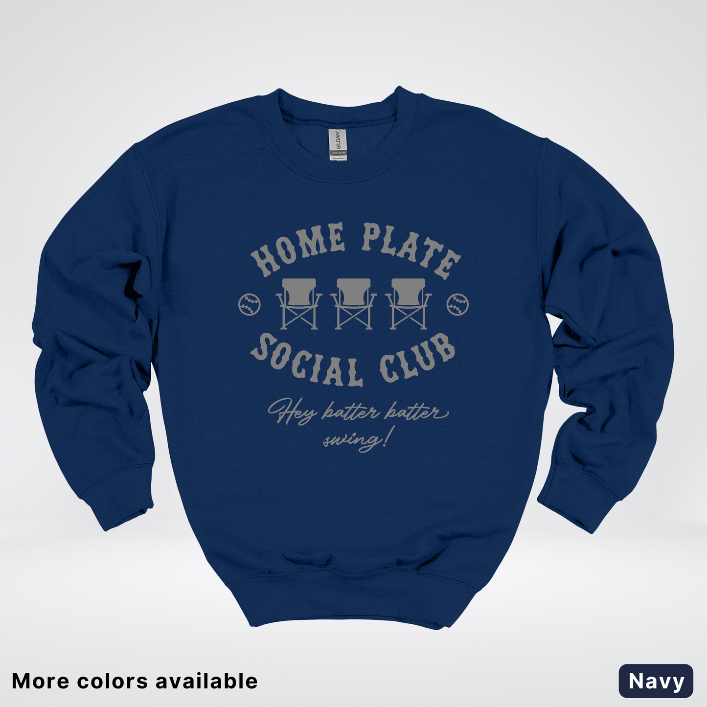 Home Plate Social Club – Gray Design - Crewneck