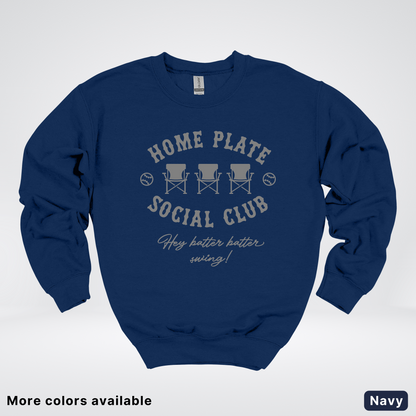 Home Plate Social Club – Gray Design - Crewneck