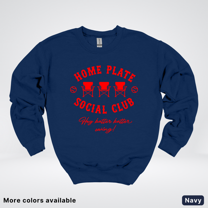 Home Plate Social Club – Red Design - Crewneck