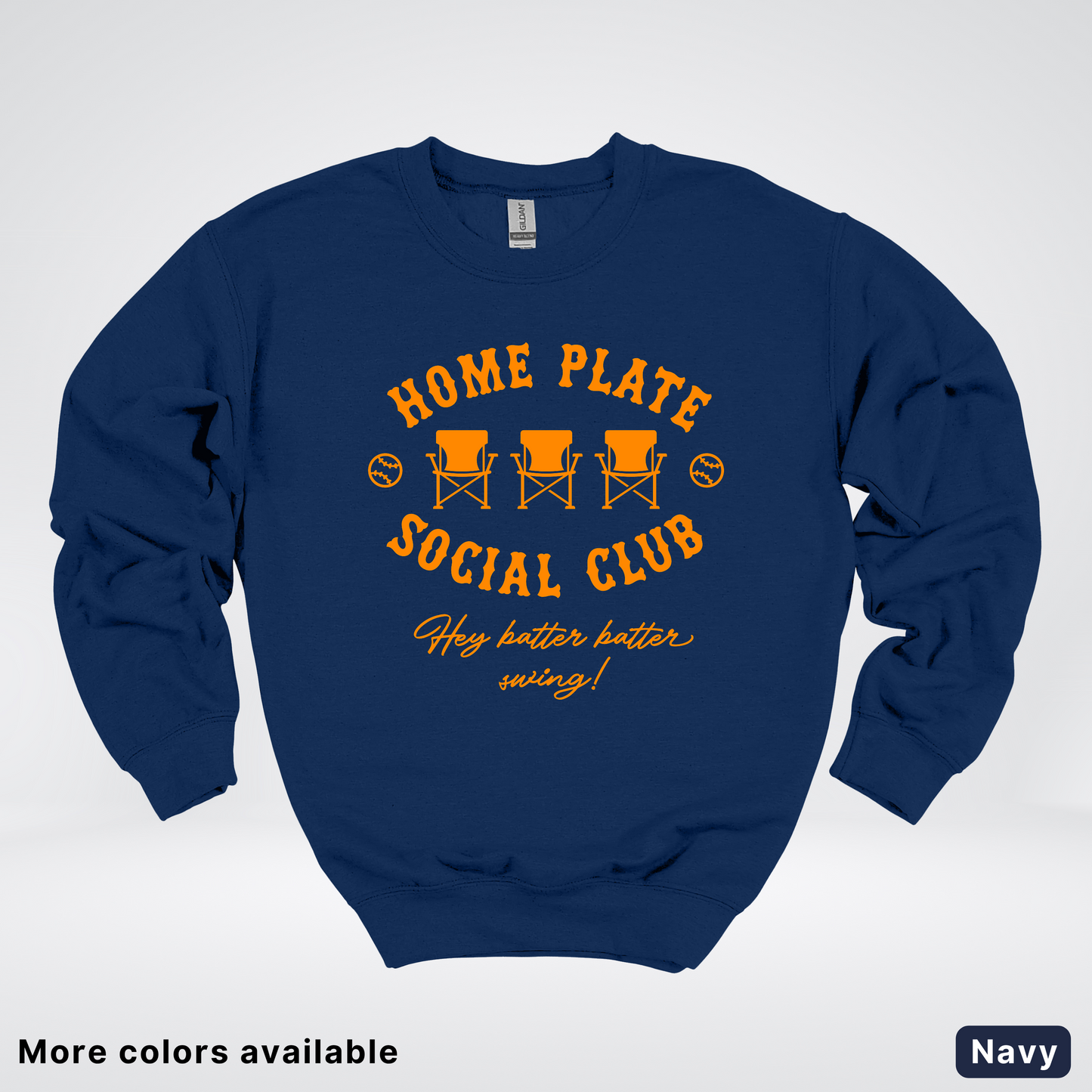 Home Plate Social Club – Orange Design - Crewneck