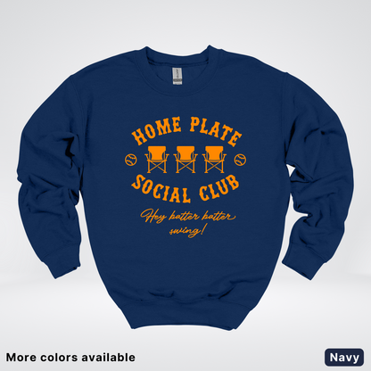 Home Plate Social Club – Orange Design - Crewneck